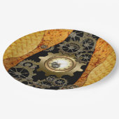 Fantastischer steampunk Entwurf mit Uhren und Pappteller (Schrägansicht)