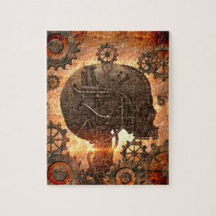 Fantastischer steampunk Schädel mit Gängen Puzzle