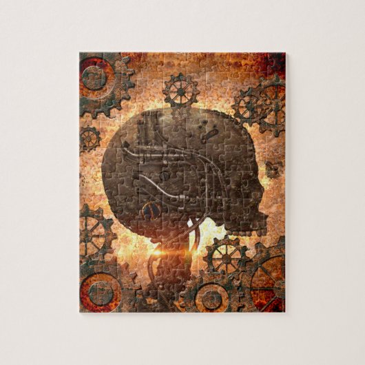 Fantastischer steampunk Schädel mit Gängen Puzzle (Vertikal)