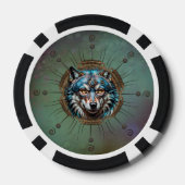 Fantastischer Steampunkwolf. Pokerchips (Rückseite)