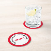 Fantastischer Stopp-Drink Text Runder Pappuntersetzer (Vor Ort)