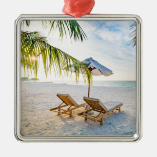 Fantastischer Strand-Sonnenuntergang Ornament Aus Metall