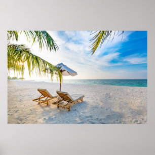 Fantastischer Strand-Sonnenuntergang Poster
