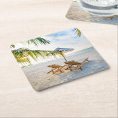 Fantastischer Strand-Sonnenuntergang Rechteckiger Pappuntersetzer (angewinkelt)