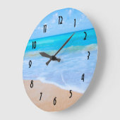 Fantastischer Strand-tropisches Szenen-Foto Große Wanduhr (Winkel)