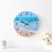 Fantastischer Strand-tropisches Szenen-Foto Große Wanduhr (Zuhause)