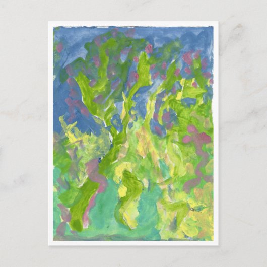 Fantastischer Wald mit lila Postkarte (Vorderseite)