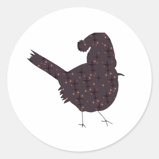 Fantastischer Weihnachtsvogel mit Hut Runder Aufkleber (Vorderseite)