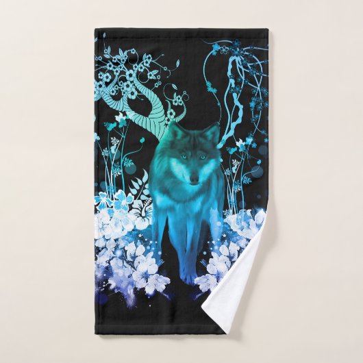 Fantastischer Wolf Badhandtuch Set (Handtuch)