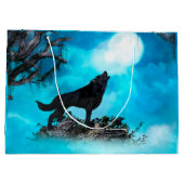 Fantastischer Wolf Große Geschenktüte (Rückseite)