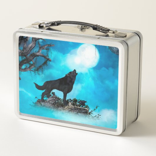 Fantastischer Wolf Metall Brotdose (Rückseite)