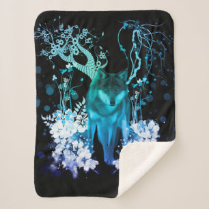 Fantastischer Wolf Sherpadecke