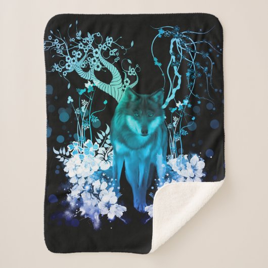 Fantastischer Wolf Sherpadecke (Vorderseite)