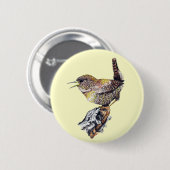 Fantastischer Zaunkönig-Knopf Button (Vorne & Hinten)