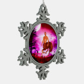Fantastischer Zentaur Schneeflocken Zinn-Ornament (Links)
