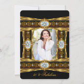 Fantastisches 50 elegantes Diamond Gem Gold Black  Einladung (Vorderseite)