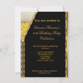 Fantastisches 50 elegantes Zipper Gold Bier Drink  Einladung (Rückseite)