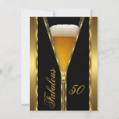 Fantastisches 50 elegantes Zipper Gold Bier Drink Einladung (Vorderseite)