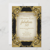 Fantastisches 50 Foto schwarz beige Golden Pearl P Einladung (Vorderseite)