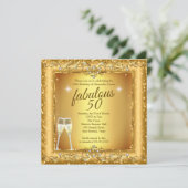 Fantastisches 50. Glanz Gold Champagner Party Foto Einladung (Stehend Vorderseite)