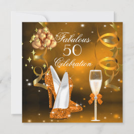 Fantastisches 50 Gold Orange High Heel Champagner  Einladung