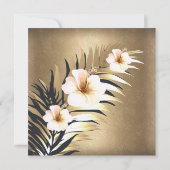 Fantastisches 50. goldbraunes Party in Beige Einladung (Rückseite)