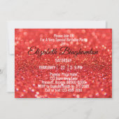 Fantastisches 55 Girly Birthday Coral Glitzer Part Einladung (Rückseite)