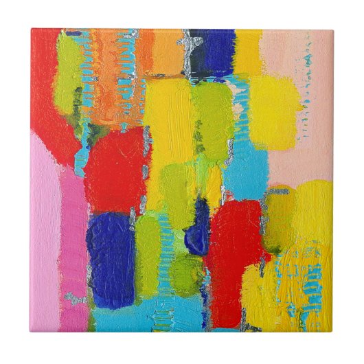 Fantastisches Abstraktes Gemälde von Kris Taylor Fliese (Vorderseite)