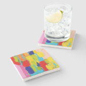 Fantastisches Abstraktes Gemälde von Kris Taylor Steinuntersetzer (Seitenansicht)