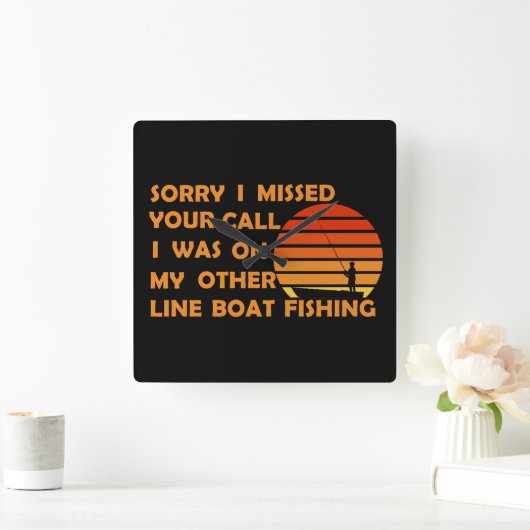 Fantastisches Angeln Quadratische Wanduhr (Zuhause)