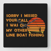 Fantastisches Angeln Quadratische Wanduhr (Vorderseite)