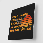 Fantastisches Angeln Quadratische Wanduhr (Winkel)