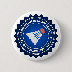 Fantastisches Badminton-Schild Button