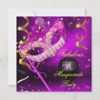 Fantastisches Birthday Pink Gold Masquerade Party Einladung