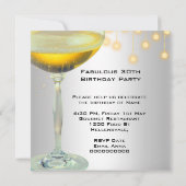 Fantastisches Champagner Gold Lights Silberes Part Einladung (Rückseite)