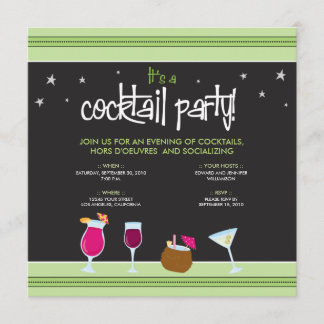 Fantastisches Cocktail-Party (Kalkgrün) Einladung