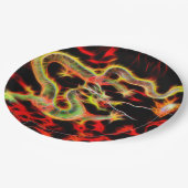 Fantastisches Drache-Feuer auf glücklicher Energie Pappteller (Schrägansicht)