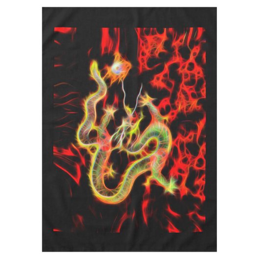 Fantastisches Drache-Feuer auf glücklicher Energie Tischdecke (Vorderseite)