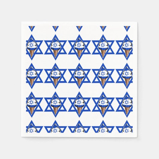 Fantastisches Eis unter israelischer Flagge Serviette (Vorderseite)