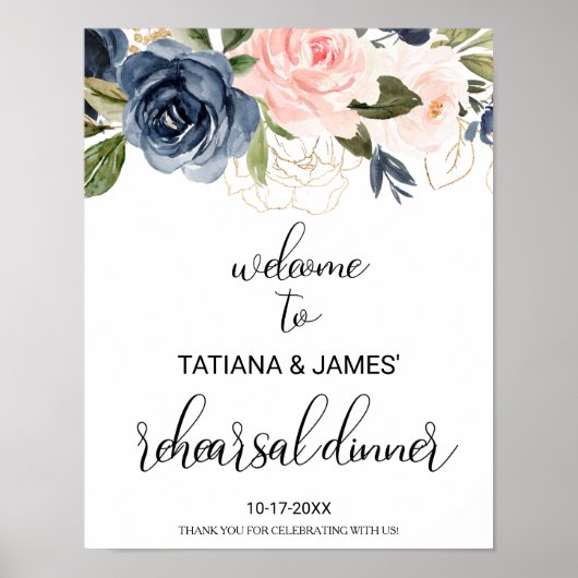 Fantastisches Fall Floral Probe Dinner Willkommen Poster (Vorne)