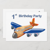 Fantastisches Flugzeug-1. Geburtstag Einladung (Vorne/Hinten)