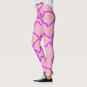 Fantastisches Fun Pink und Lila Fin-Muster Leggings (Links)
