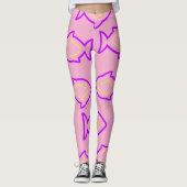 Fantastisches Fun Pink und Lila Fin-Muster Leggings (Vorderseite)