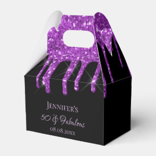 Fantastisches Geburtstagsschwarz lila Glitzer Mono Geschenkschachtel