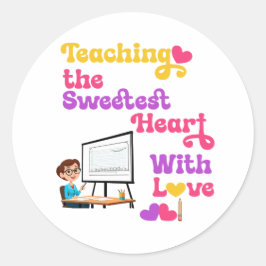 Fantastisches Geschenk für Lehrer am Valentinstag Runder Aufkleber