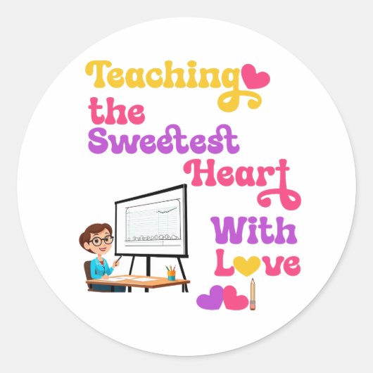Fantastisches Geschenk für Lehrer am Valentinstag Runder Aufkleber (Vorderseite)