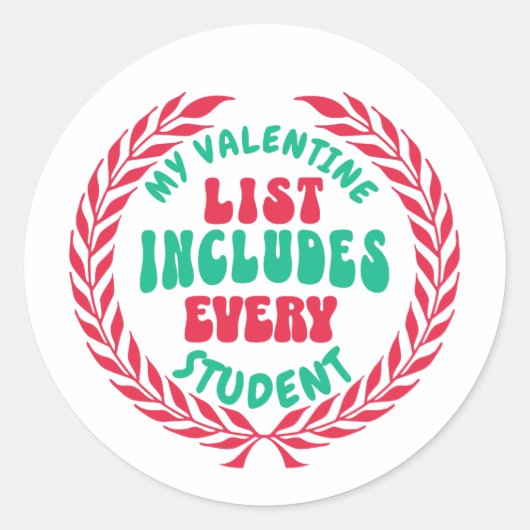Fantastisches Geschenk für Lehrer am Valentinstag Runder Aufkleber (Vorderseite)