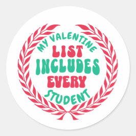 Fantastisches Geschenk für Lehrer am Valentinstag Runder Aufkleber