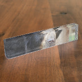 Fantastisches Gesicht eines schwarzen Bären Namensplakette (Seite)