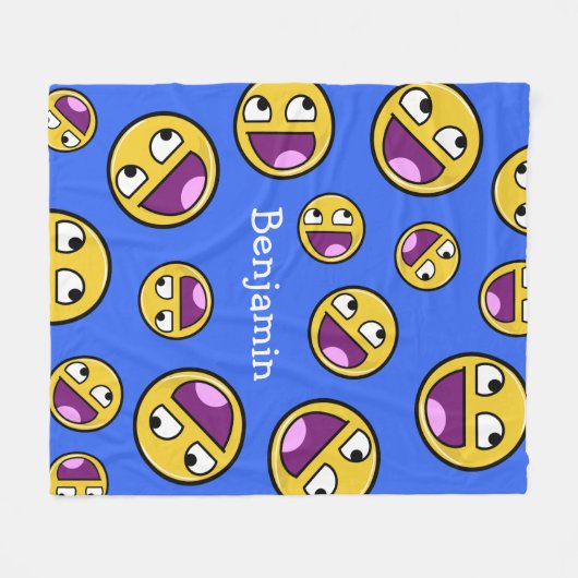 Fantastisches Gesichts-Internet Meme Fleecedecke (Vorderseite (Horizontal))